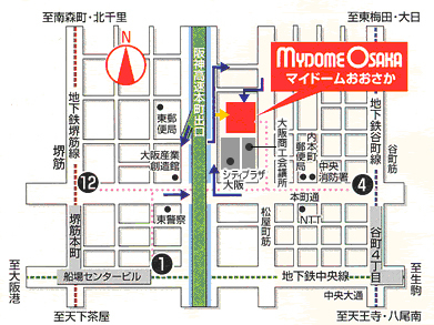 マイドームおおさか地図